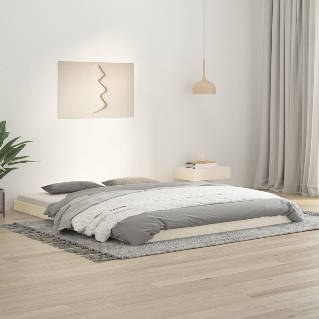 vidaXL Posteľný rám biely 160x200 cm borovicový masív