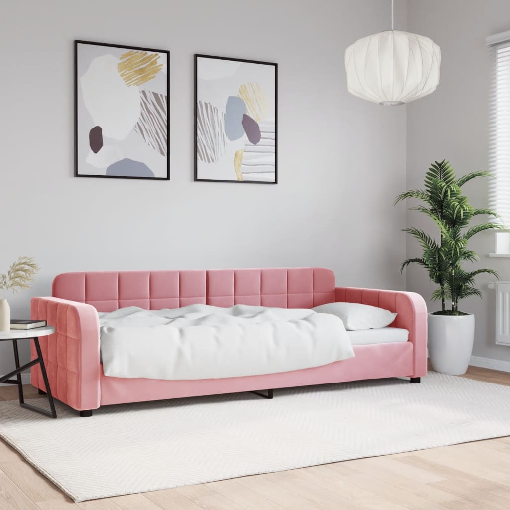 vidaXL Denná posteľ ružová 80x200 cm zamat