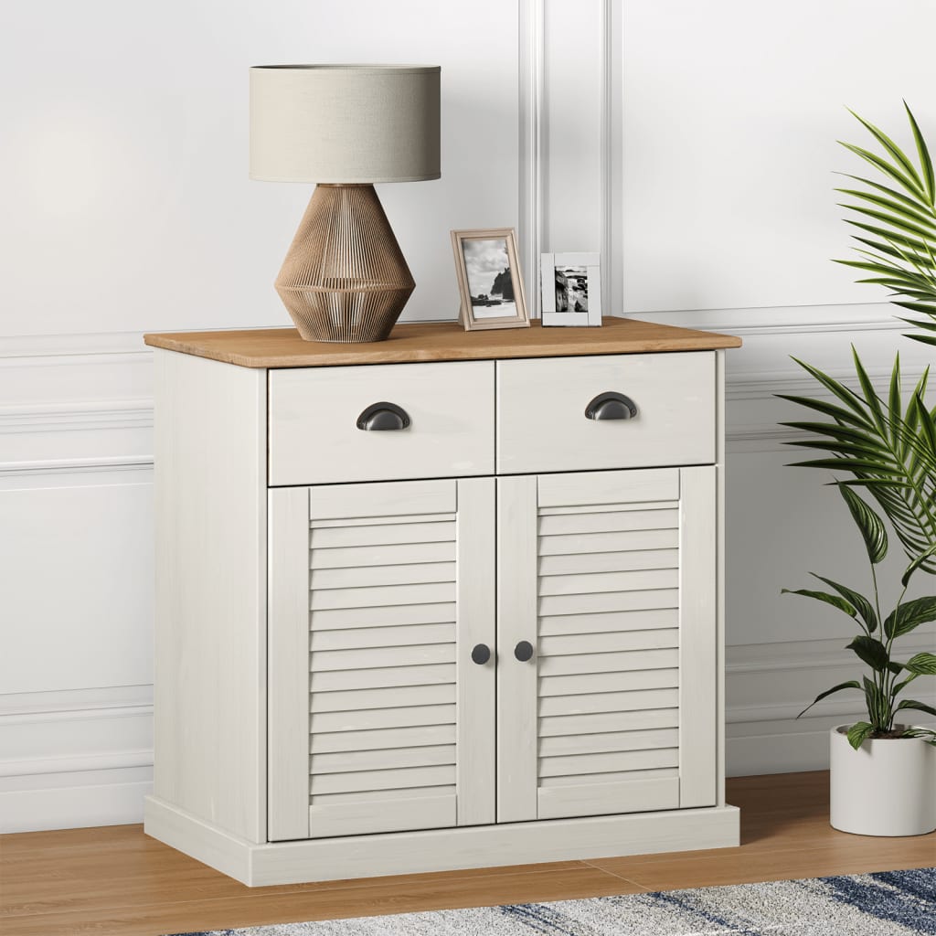 vidaXL Komoda so zásuvkami VIGO 78x40x75 cm biela borovicový masív