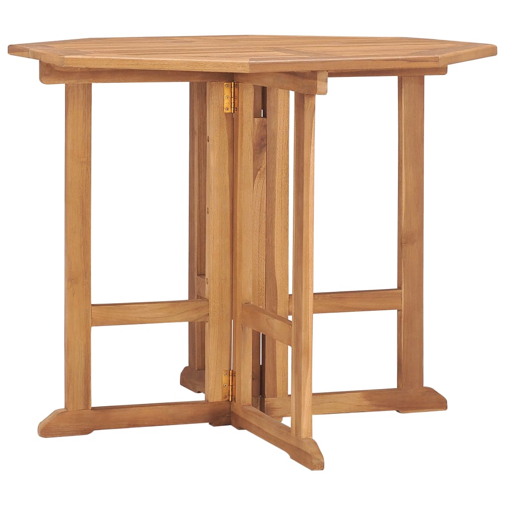 vidaXL Skladací záhradný jedálenský stôl 90x90x75 cm tíkový masív