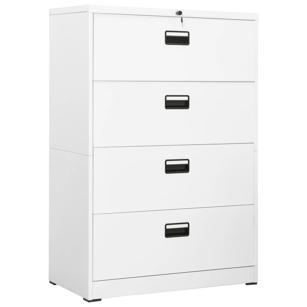 vidaXL Kartotéka biela 90x46x134 cm oceľová