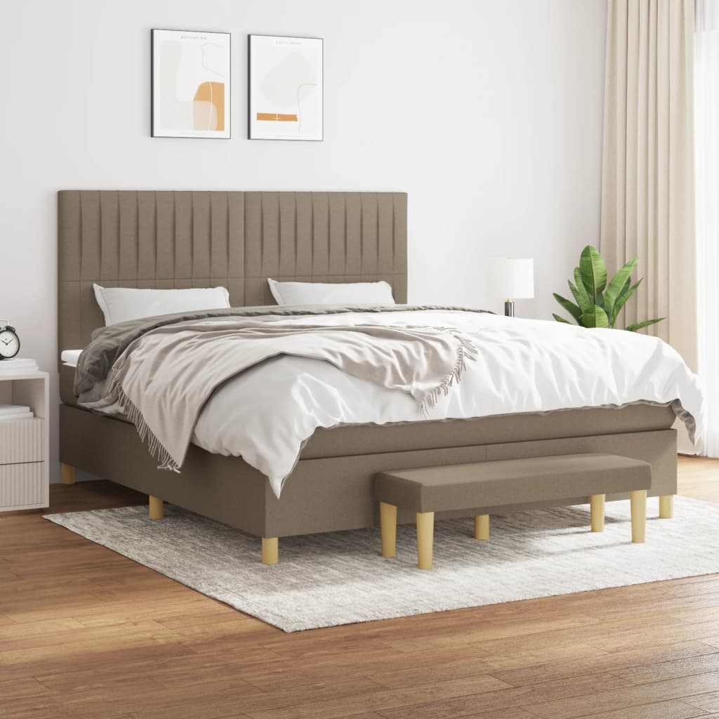 vidaXL Posteľný rám boxspring s matracom sivohned 160x200 cm látka