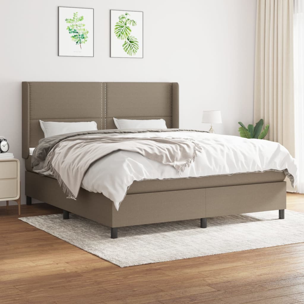 vidaXL Posteľný rám boxspring s matracom sivohned 180x200 cm látka