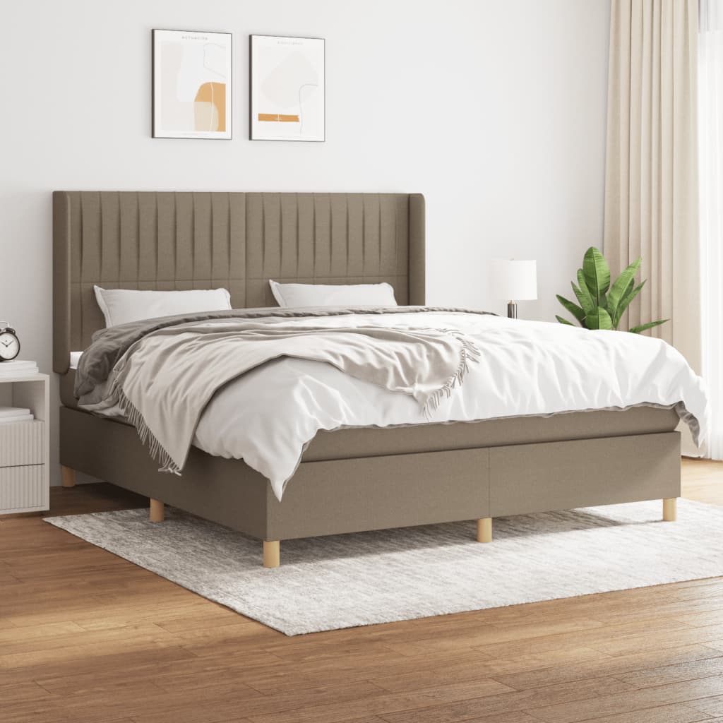 vidaXL Posteľný rám boxspring s matracom sivohned 160x200 cm látka