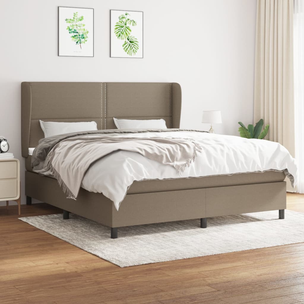 vidaXL Posteľný rám boxspring s matracom sivohned 180x200 cm látka