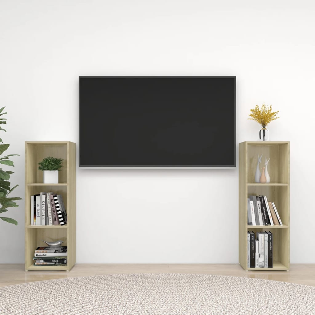 vidaXL TV skrinky 2 ks, dub sonoma 107x35x37 cm, kompozitné drevo