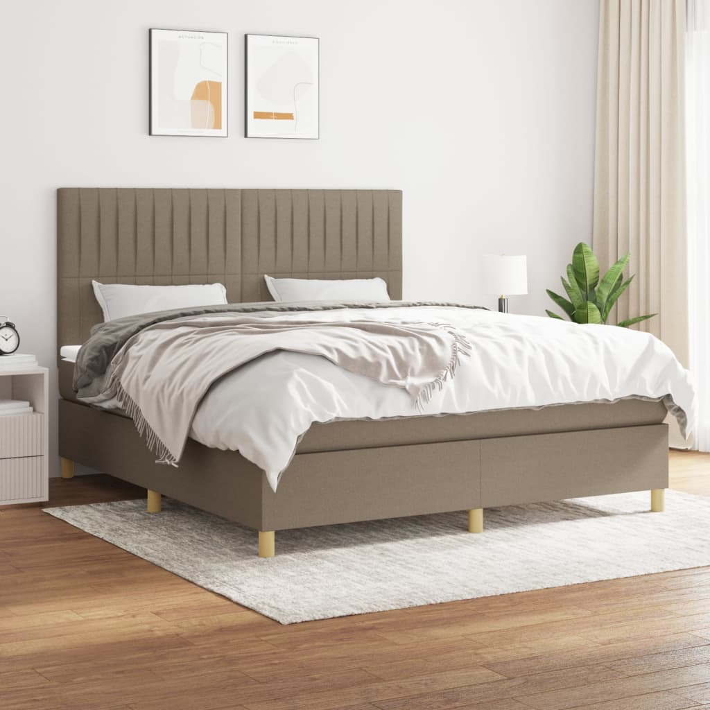 vidaXL Posteľný rám boxspring s matracom sivohned 160x200 cm látka