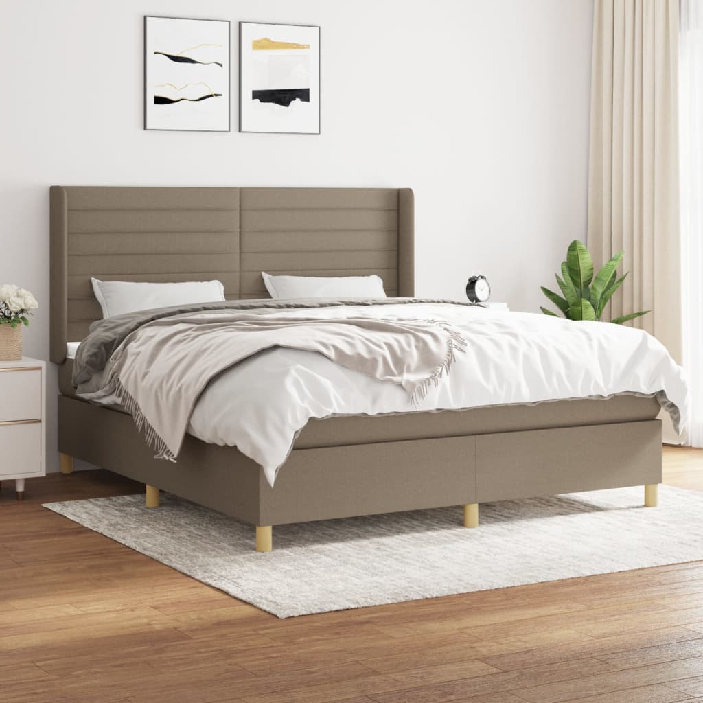 vidaXL Posteľný rám boxspring s matracom sivohned 160x200 cm látka