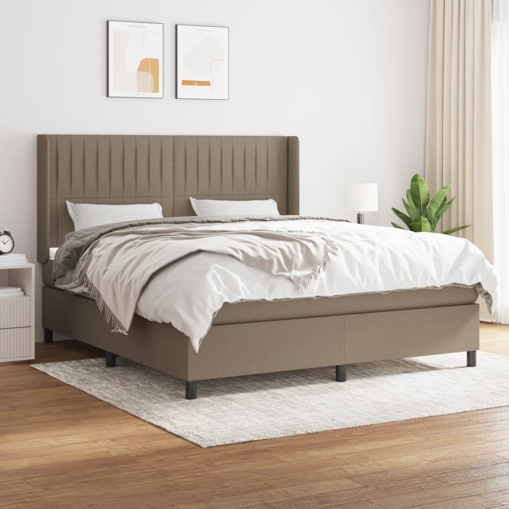 vidaXL Posteľný rám boxspring s matracom sivohned 160x200 cm látka