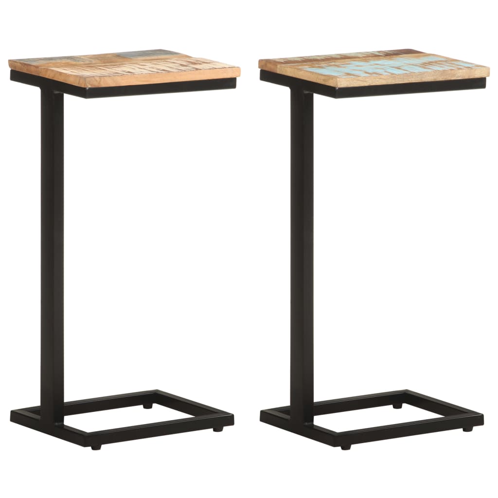 vidaXL Príručné stolíky 2 ks 31,5x24,5x64,5 cm, recyklovaný masív