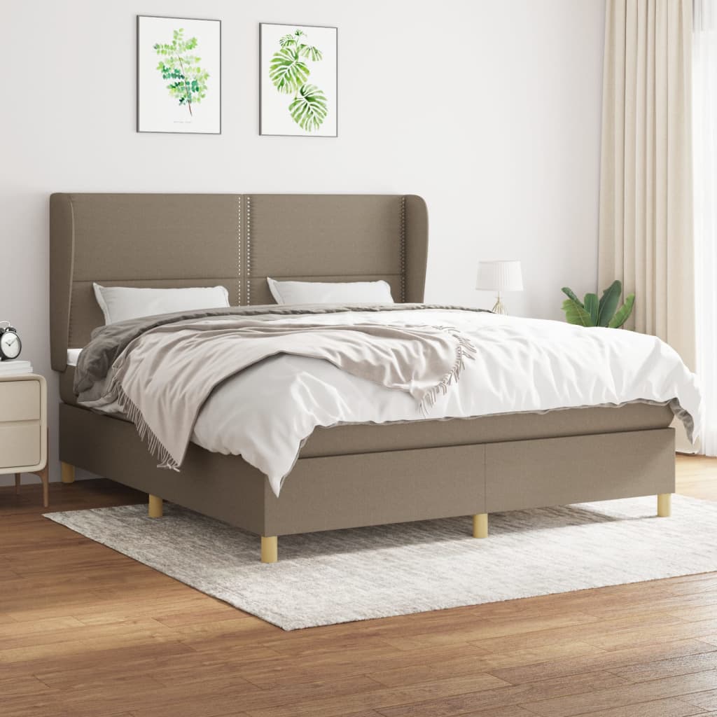 vidaXL Posteľný rám boxspring s matracom sivohned 180x200 cm látka