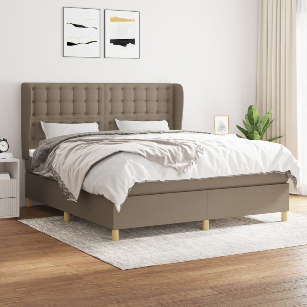 vidaXL Posteľný rám boxspring s matracom sivohned 160x200 cm látka