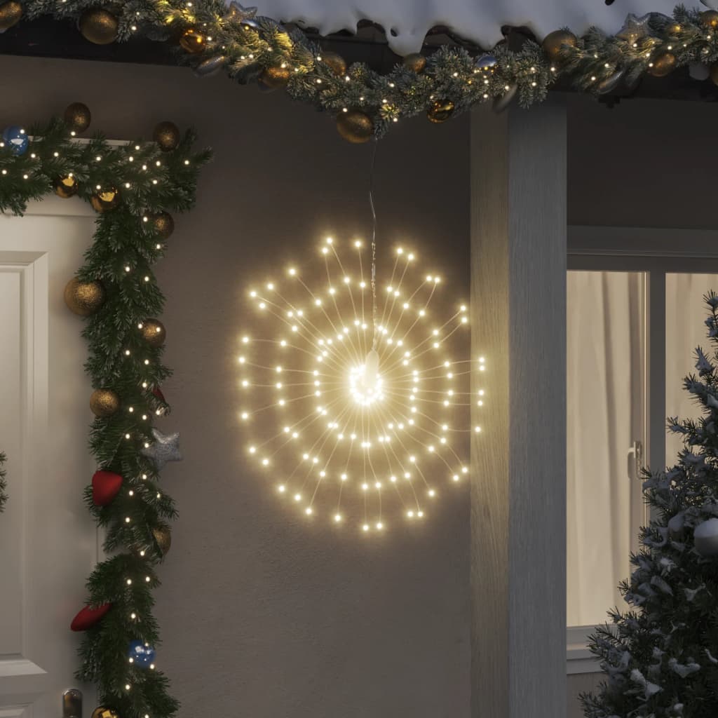 vidaXL Vianočné svietiace hviezdy 140 LED 8 ks teplé biele 17 cm