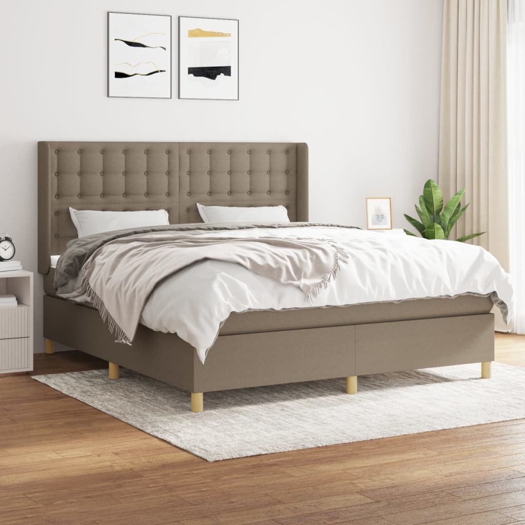 vidaXL Posteľný rám boxspring s matracom sivohned 160x200 cm látka