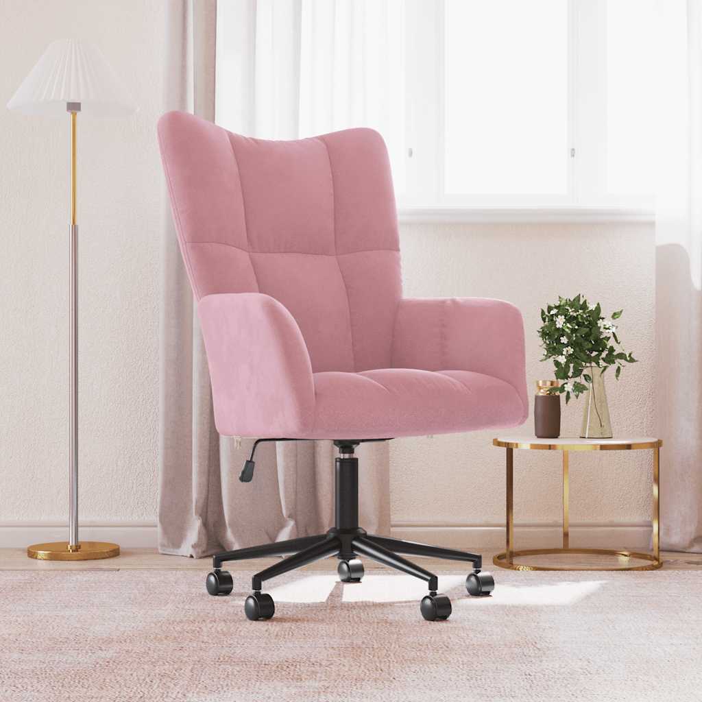 vidaXL Relaxačné kreslo ružové zamat