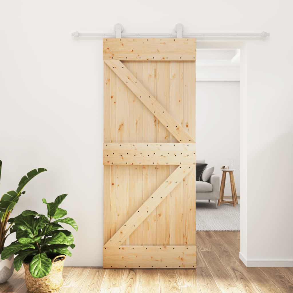 vidaXL Posuvné dvere so sadou kovania 85x210 cm borovicový masív