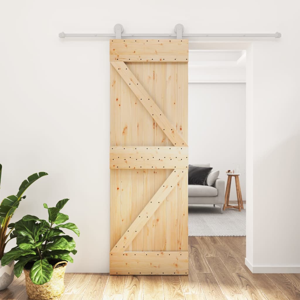 vidaXL Posuvné dvere so sadou kovania 70x210 cm borovicový masív