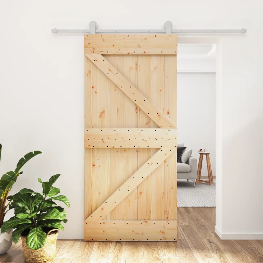 vidaXL Posuvné dvere so sadou kovania 95x210 cm borovicový masív