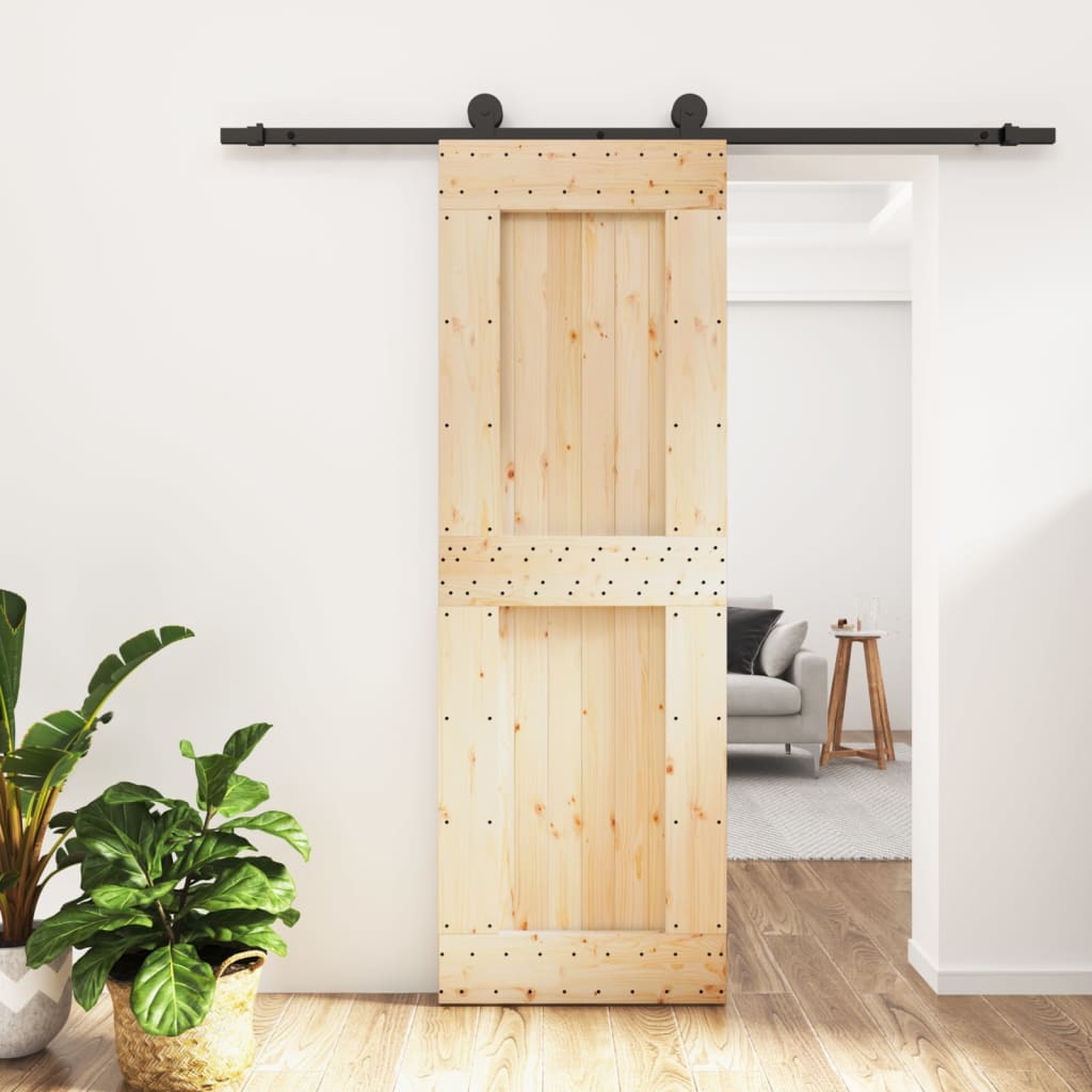 vidaXL Posuvné dvere so sadou kovania 70x210 cm borovicový masív