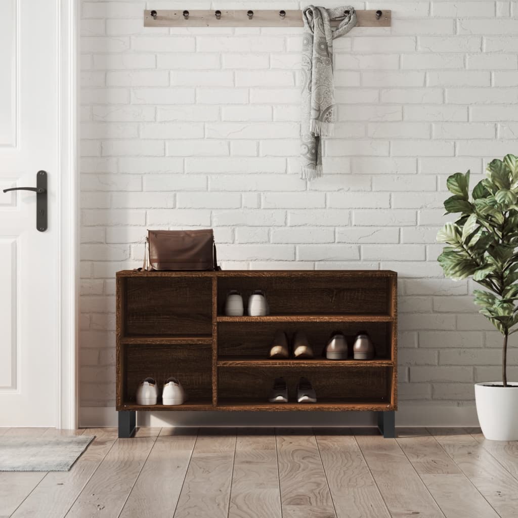 vidaXL Botník hnedý dub 102x36x60 cm spracované drevo