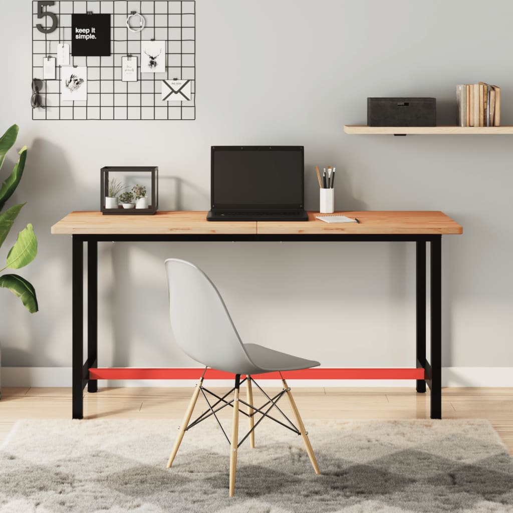 vidaXL Pracovný stôl 150x55x81,5 cm masívny buk a kov