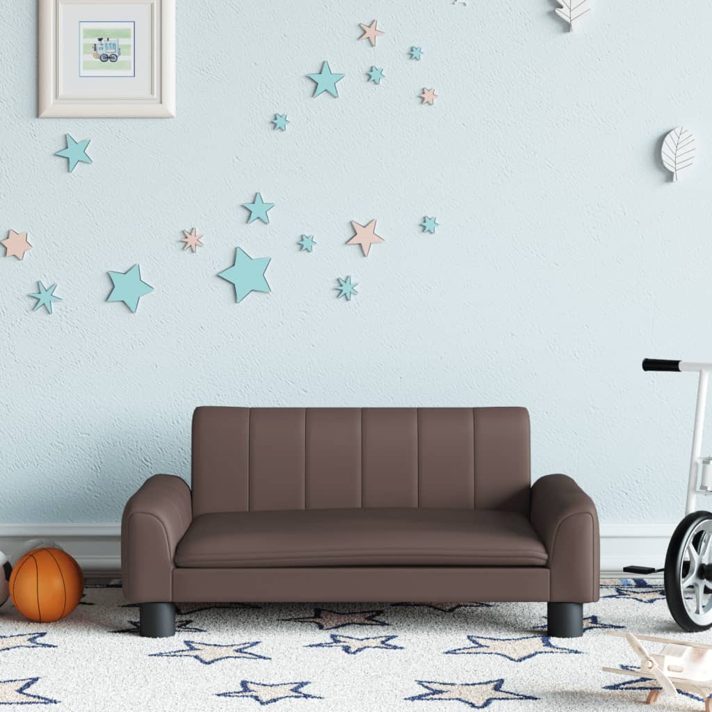 vidaXL Detská pohovka hnedá 70x45x30 cm umelá koža