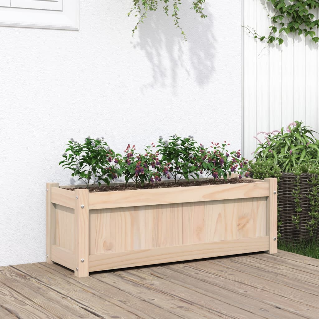 vidaXL Záhradný kvetináč 90x31x31 cm masívna borovica