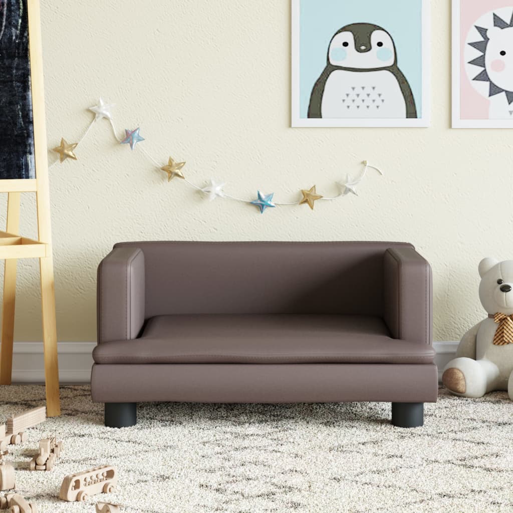 vidaXL Detská pohovka hnedá 60x40x30 cm umelá koža