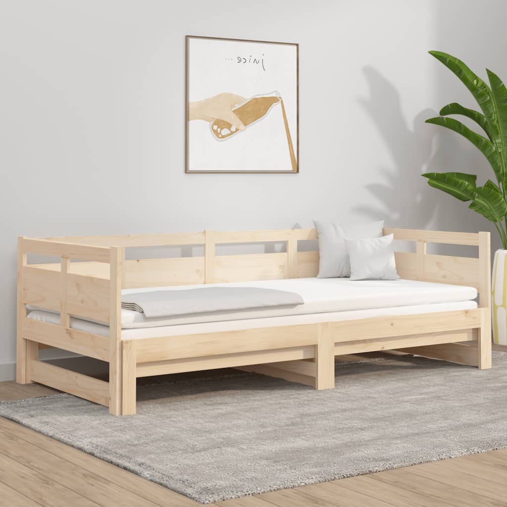 vidaXL Rozkladacia denná posteľ borovicový masív 2x(90x200) cm