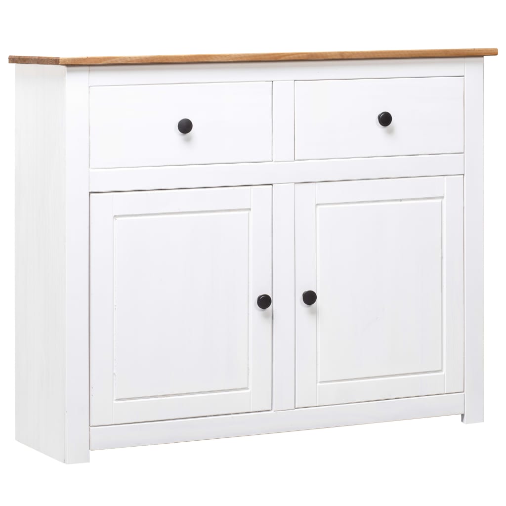 vidaXL Komoda biela 93x40x80 cm borovicový masív Panama Range