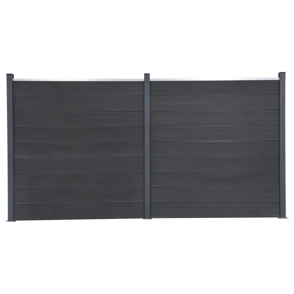 vidaXL Sada plotových panelov sivá 353x186 cm WPC