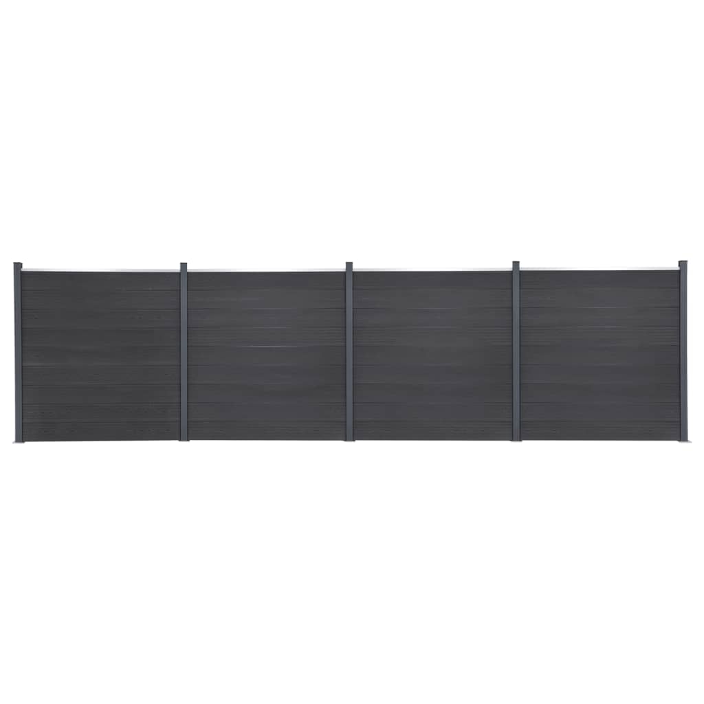 vidaXL Sada plotových panelov sivá 699x186 cm WPC