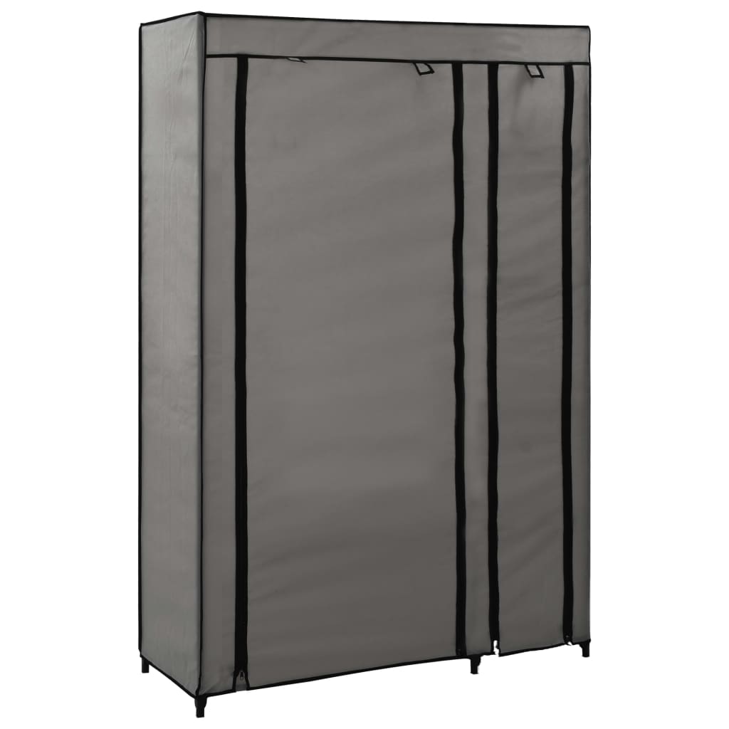 vidaXL Skladací šatník sivý 110x45x175 cm látkový