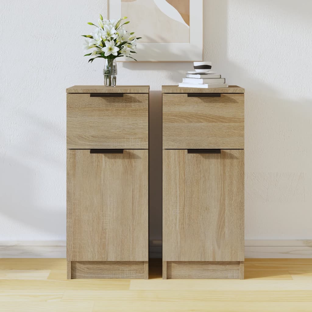 vidaXL Komody 2 ks dub sonoma 30x30x70 cm spracované drevo