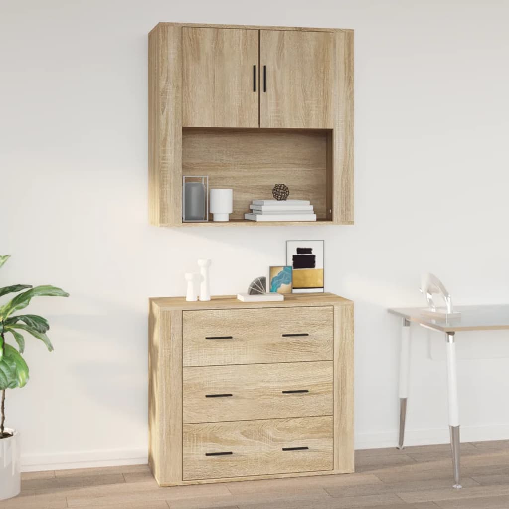 vidaXL Nástenná skrinka dub sonoma 80x33x80 cm spracované drevo