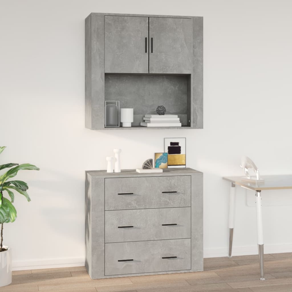 vidaXL Nástenná skrinka betónová sivá 80x33x80 cm kompozitné drevo