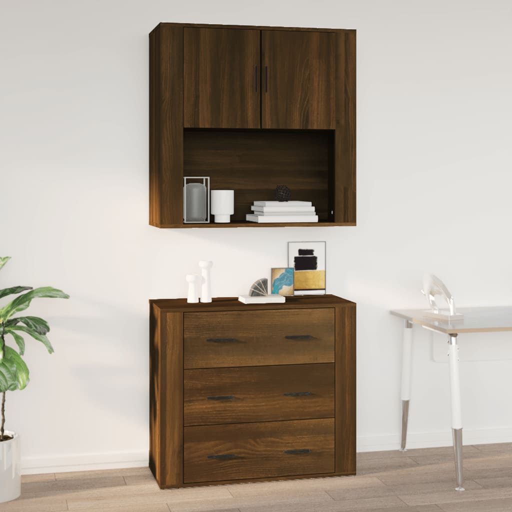 vidaXL Nástenná skrinka hnedý dub 80x33x80 cm spracované drevo