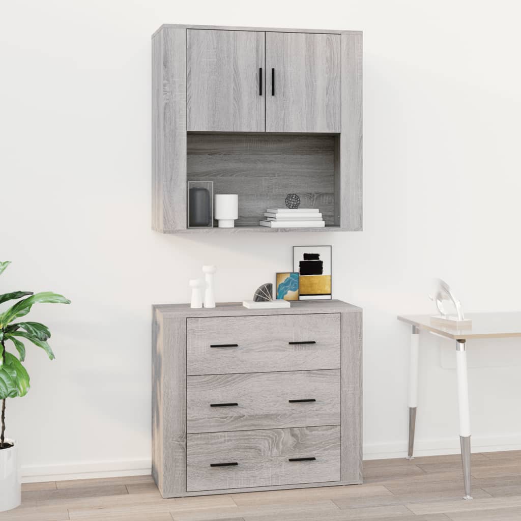 vidaXL Nástenná skrinka sivý dub sonoma 80x33x80 cm spracované drevo