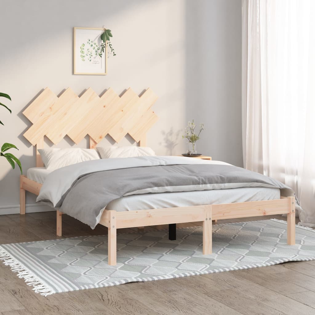vidaXL Posteľný rám 135x190 cm dvojlôžko masívne drevo