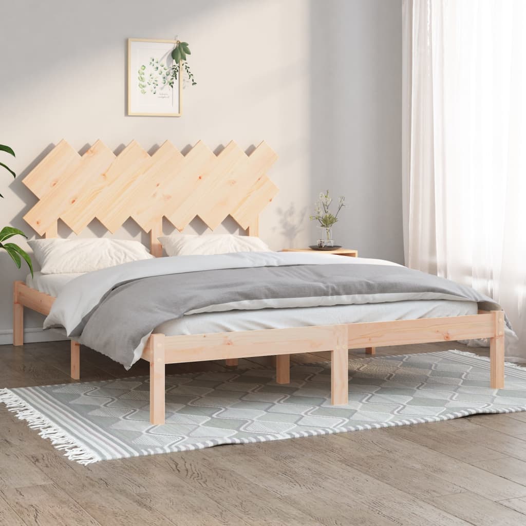 vidaXL Posteľný rám 140x190 cm masívne drevo