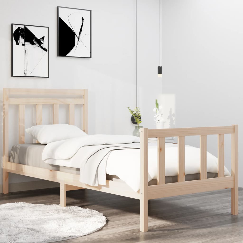 vidaXL Posteľný rám, drevený masív 90x190 cm, jednolôžko