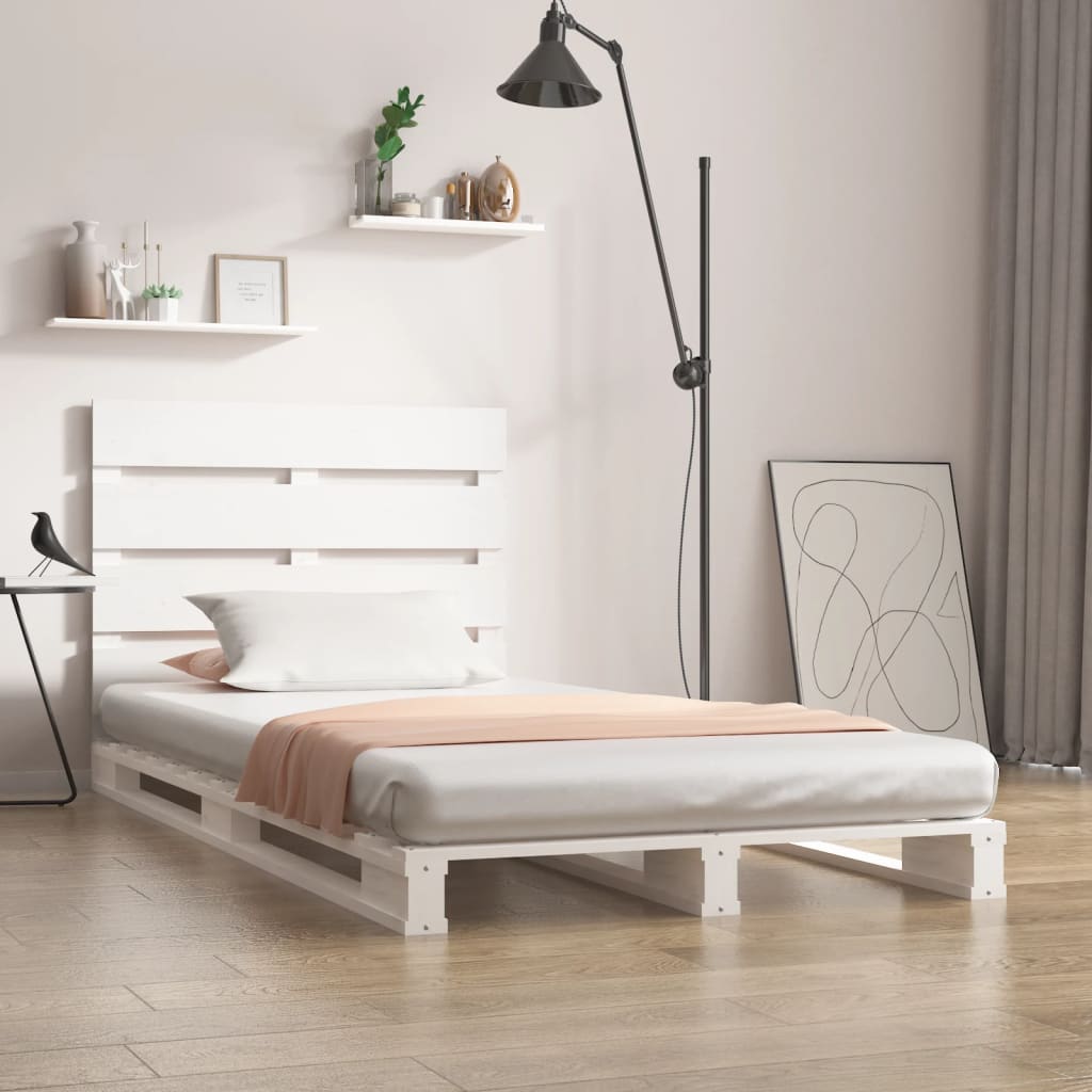 vidaXL Posteľ bez matraca biela 75x190 cm masívna borovica