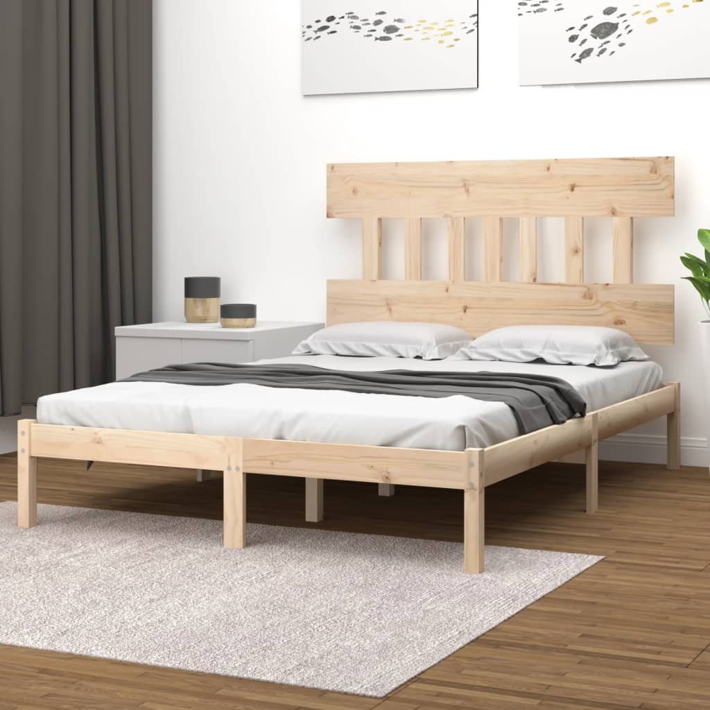 vidaXL Posteľný rám borovicový masív 140x190 cm