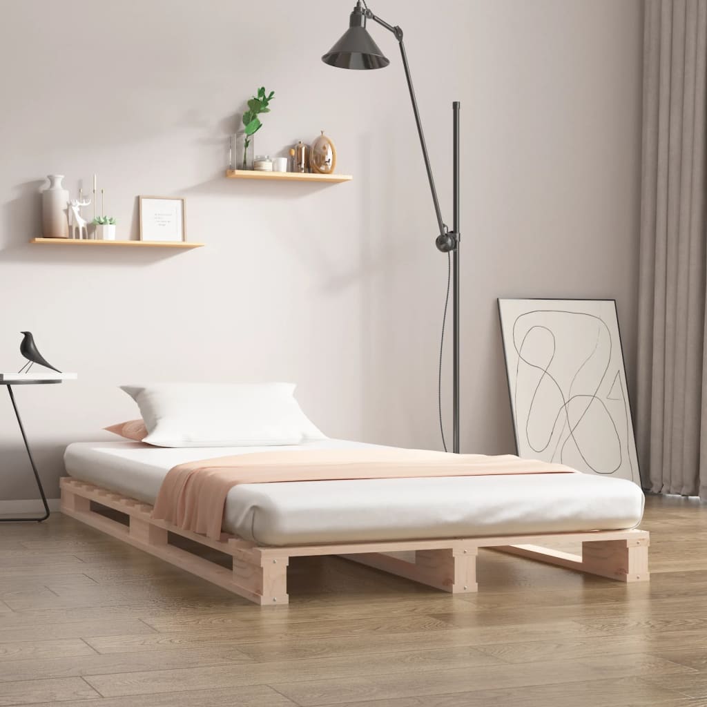 vidaXL Paletová posteľ 100x200 cm, borovicový masív