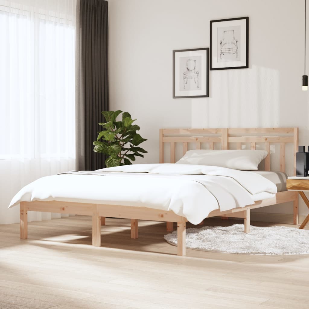 vidaXL Posteľný rám 135x190 cm dvojlôžko masívne drevo