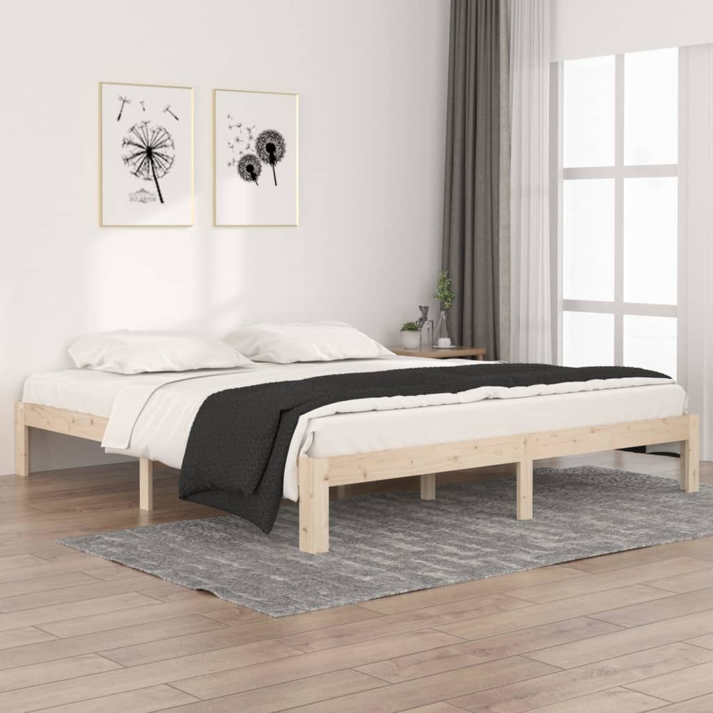 vidaXL Posteľný rám, drevený masív 180x200 cm, Super King