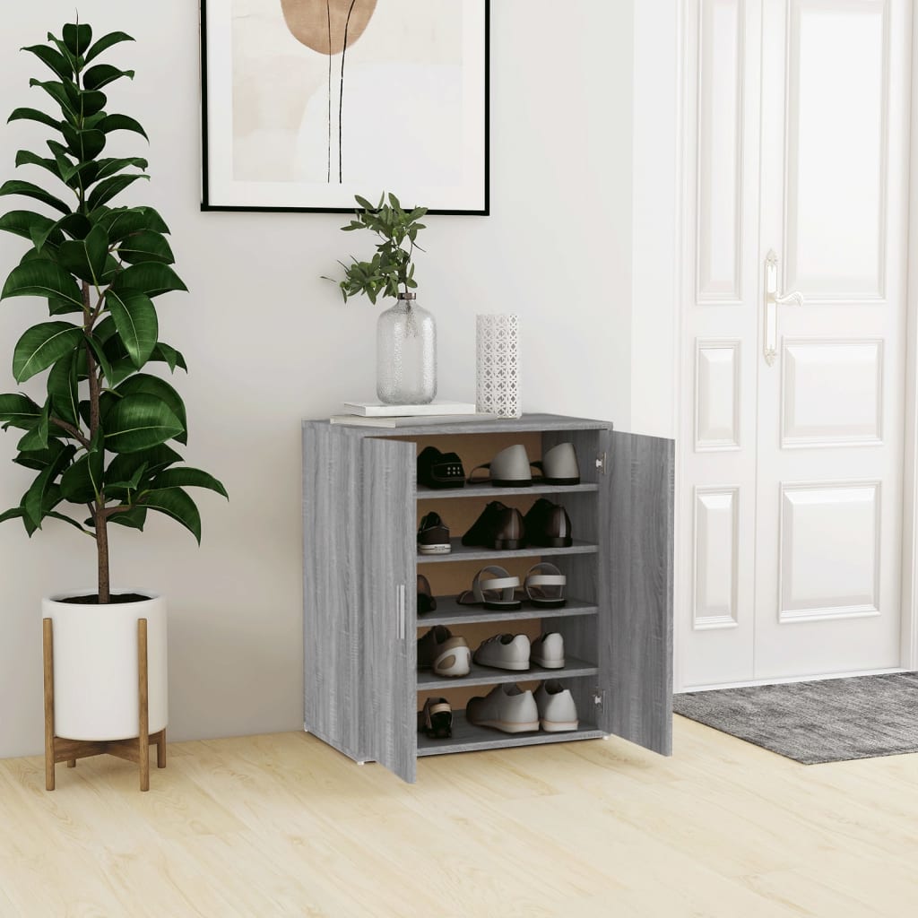 vidaXL Botník sivý dub sonoma 60x35x70 cm spracované drevo