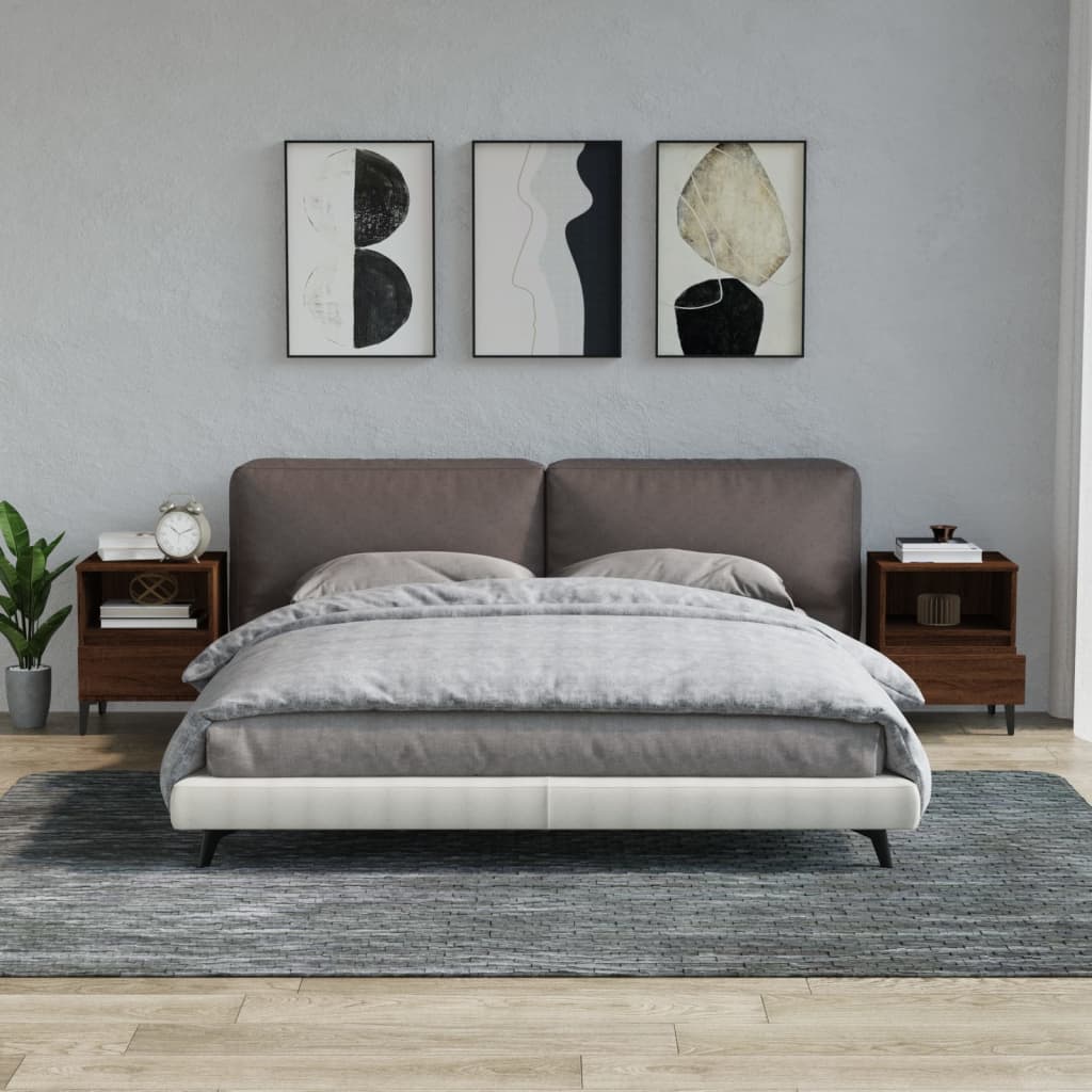 vidaXL Nočné stolíky 2 ks hnedý dub 40x35x50 cm