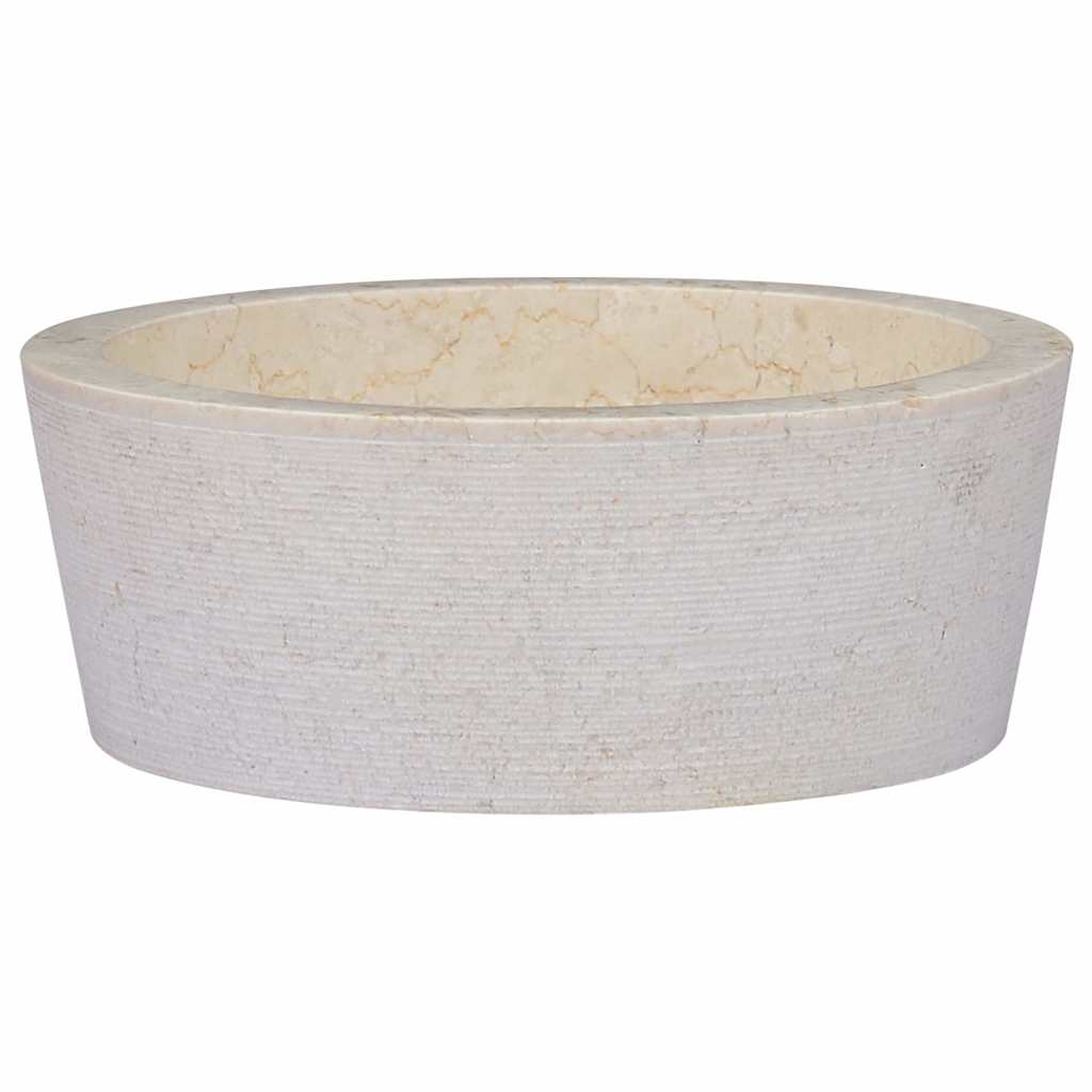 vidaXL Umývadlo krémové Ø40x15 cm mramor