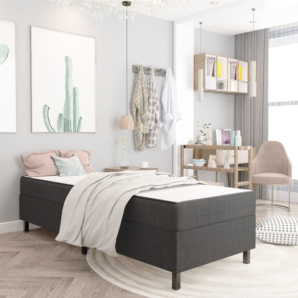 vidaXL Posteľ boxspring tmavošedá látková 80x200 cm